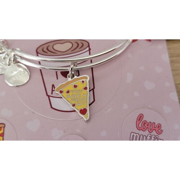 Alex and Ani Jewelry - Alex and Ani Pizza My Heart Bangle Bracelet Silver Tone Foodie Collection NWT